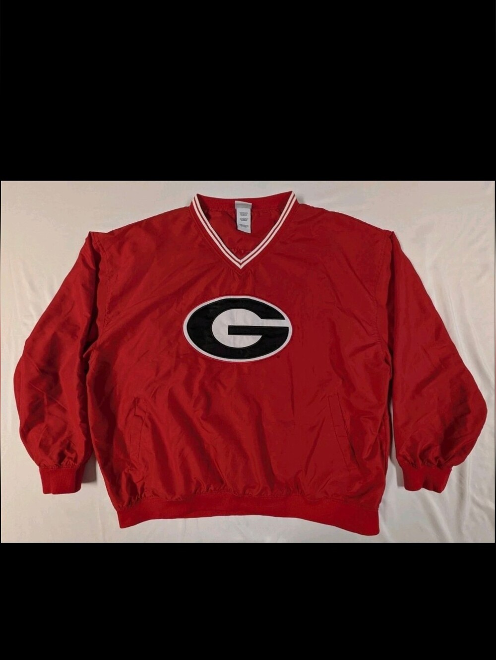 Georgia Bulldogs Windbreaker Mens 2XL Pro Edge Pullover Jacket Red Embroidered